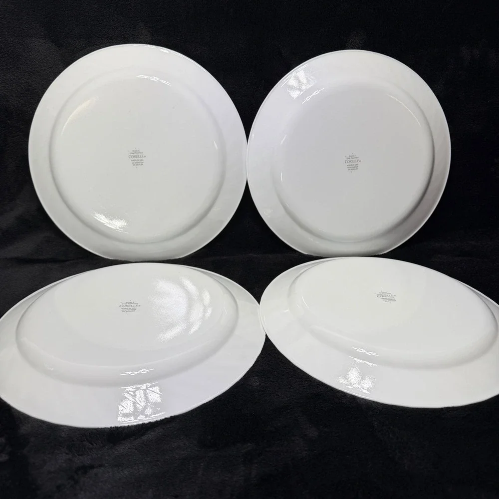 Corelle ENHANCEMENTS Winter Frost White Swirl Dinner Plates‎ 10